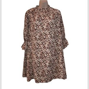 Hayden Los Angeles Women's Size M Orange Floral 70's Style Dress Boho